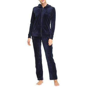 Traje de chándal de terciopelo de lujo para hombre al por mayor, conjunto de dos piezas de chaqueta con cremallera y pantalones jogger de terciopelo suave, chándal de terciopelo casual prémium - Product Image 2