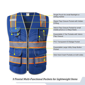 Reflective <b>Work</b> Wear Safety Vest <b>Waterproof</b> Safety Vest <b>Work</b> Clothing Safety Vest For Men - Product Image 6