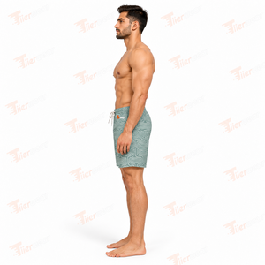 <b>Men's</b> Geometric <b>Pattern</b> Board <b>Shorts</b> Mid Waist Drawstring Quick Dry Swim Trunks Casual Beach Wear Breathable <b>Men</b> Beach <b>Shorts</b> - Product Image 3