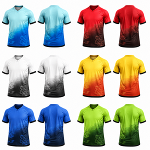 Custom Sublimated Printed V-neck <b>Polyester</b> Nylon Soccer Performance Jersey OEM Gaming Team <b>Shirt</b> Short Sleeve Breathable Fabric - Product Image 2
