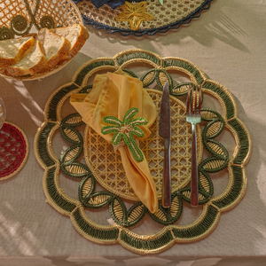 Round Placemats Paper <b>Woven</b> Boho Decorative Circle <b>Place</b> <b>Mat</b> for Wedding Christmas Thanksgiving Day Holiday Dinner - Product Image 2