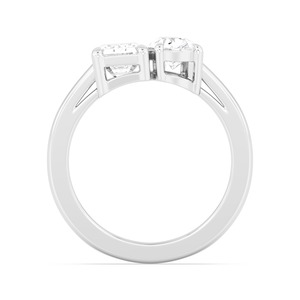 Exquisito Anillo de Compromiso de Oro Rosa de 10K con 2.12 CTW de Diamantes Cultivados en Laboratorio con Corte Esmeralda y Pera - Product Image 4