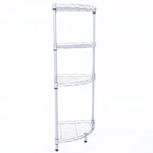 Scaffale di Stoccaggio a 4 Ripiani XM 243S Grigio Argento, in Acciaio al Carbonio a Forma di Ventaglio per Organizzazione Domestica - Product Image 2