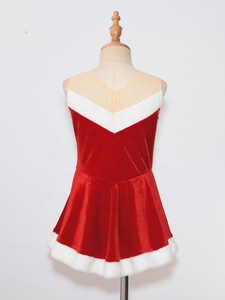 4-16 bambini ragazze flanella <span class=keywords><strong>natale</strong></span> babbo <span class=keywords><strong>natale</strong></span> girocollo senza maniche abito da ballo di danza classica ghiaccio figura di pattinaggio di figura body - Product Image 3