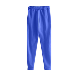 Ensemble sweat à capuche et pantalon de jogging pour femme, 100 % coton écologique, fermeture demi-zip, poches latérales, manches longues, coupe ample, couleur unie - Product Image 3