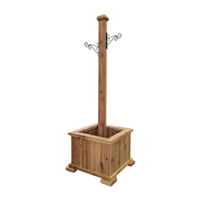 Caja Cuadrada Grande Estándar de Exportación, Jardinera de Madera con Poste para Colgar Macetas, Decoración Navideña para el Hogar y Jardín, de Vietnam - Product Image 2