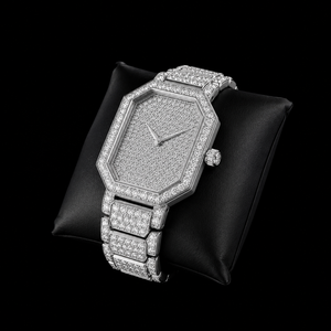 Reloj de Pulsera Analógico de Lujo con Diamantes de Moissanita Octogonales, Acero Inoxidable Plateado y Correa de Goma, Joyería de Moda Hip Hop Premium - Product Image 3