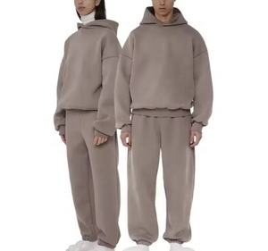 Custom Your Logo <b>Sweatpants</b> and Hoodies Set 100% Cotton Men's Boxy Hoodies Blank No String Tracksuit <b>Oversized</b> - Product Image 6