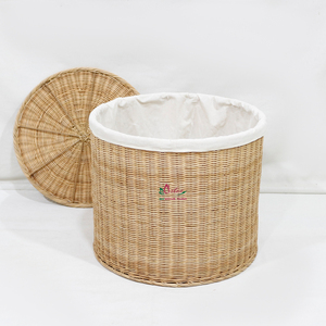 High Quality Eco-Friendly Multifunction Custom Woven Rattan Storage <b>Basket</b> <b>with</b> <b>Lid</b> - Product Image 6