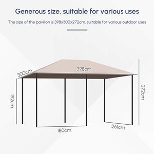 Gazebo/Pergola da Giardino con Tettoia, Riparo per Esterni dal Design Elegante - Product Image 2