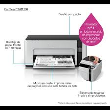 เครื่องพิมพ์อิงค์แทงค์ขาวดำ M1100 EcoTank พร้อมพอร์ต USB ขนาด A4 ความละเอียด 1000 DPI ความเร็ว 32 หน้าต่อนาที สีดำ - Product Image 4