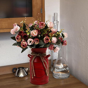 French Style Flower Vase Shabby Chic Milk Can Rustic Galvanized Flowers Bucket Metal Pitcher Jug Plant Container Planter Pots - Product Image 3