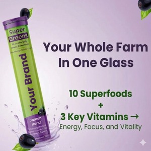 Tabletas Efervescentes Super Greens con Ashwagandha, Moringa, Espirulina, Vitamina C/Vitamina D3/Vitamina B12, Refuerzo Inmunológico - Product Image 2
