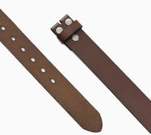 Genuine Leather Belt <b>Cow</b> Hide Solid Brown Casual Silver Buckle Printed Durable 3.5cm Width Seven Holes Oval Design - Product Image 3