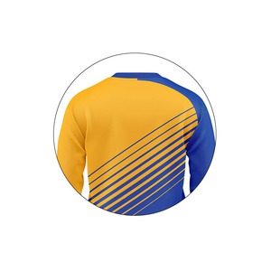 Sweat-shirt à col rond pour homme, jaune et bleu, uni, coupe classique, tricoté, respirant, écologique, séchage rapide, décontracté, pour l'automne - Product Image 3