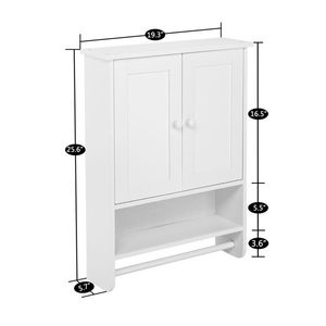 Pensile pensile a doppia porta (65X48.7X14.6cm) ripiani bagno con lavavetri - Product Image 6