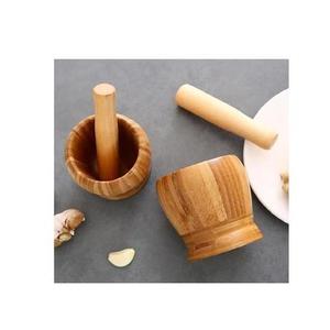 Mortier et pilon en bois traditionnels de 18 pouces, écologiques, pour écraser les épices manuellement - Product Image 1