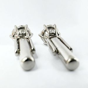 Mancuernillas de Diamante Cultivado en Laboratorio de 6 Quilates, Redondas, Platino Sólido PT950, Certificado IGI, Mancuernillas de Lujo para Camisa de Hombre - Product Image 3