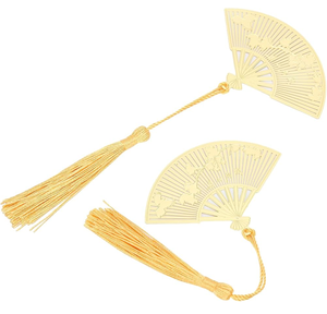 ของขวัญโปรโมชั่นทำด้วยมือที่คั่นหนังสือแม่แบบทองเหลืองพร้อมที่คั่นหนังสือดีไซน์แบบห่วงและใบไม้ขายดี - Product Image 3