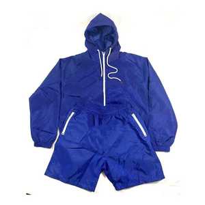 Conjunto Deportivo de 2 Piezas para Hombre con Bloques de Color, Chaqueta Anorak con Capucha y Pantalones Cortos, Atuendo Deportivo de Verano - Product Image 4
