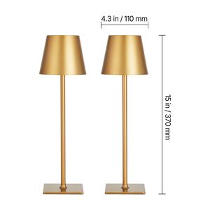 Lot de 2 lampes de table sans fil avec batterie rechargeable intégrée de 5200 mAh, température de couleur 3000-6500K, lampe de bureau à gradation progressive en 3 niveaux - Product Image 5