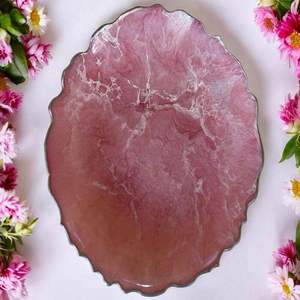 Coffee Tea Rectangular Serving <b>Tray</b> with Matching Coaster Resin Serving <b>Tray</b> <b>Dinner</b> Set Dishes Plates Service <b>Tray</b> - Product Image 3