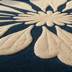พรมปูพื้นลายดอกไม้สีน้ำเงินกรมท่าสุดหรู  งานทอมือ ดีไซน์ดอกไม้ทันสมัย สำหรับห้องนั่งเล่น ห้องนอน ตกแต่งภายใน  งานศิลปะที่โดดเด่น - Product Image 2