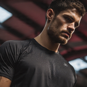 T-shirts de compression pour hommes pour l'entraînement en salle de sport, haute élasticité, séchage rapide, sublimation, t-shirt athlétique imprimé pour hommes, hauts d'entraînement - Product Image 2