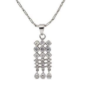 RAY FINE ORNATES - Juego de Collar y Pendientes con Colgante de Medallón con Gancho de Latón Chapado en Oro Rosa y Circonitas, Joyería para Bodas y Fiestas, Certificado IGI - Product Image 3
