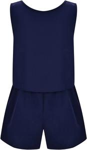 Ensemble deux pièces d'été léger en toile unie pour femme avec débardeur et short décontracté - Product Image 3