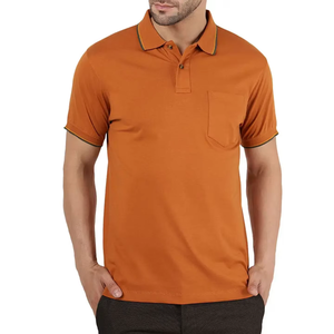 Polo pour homme en coton 100% très vendu pour l'été, col rabattu, style avec poche poitrine - Product Image 2