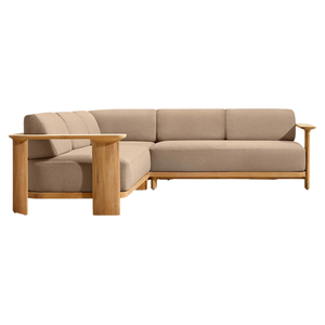 Sofá seccional moderno para exteriores Hotel Emma, sofá de jardín de madera de caoba, sofá esquinero de lujo para patio, conjunto de sofás para resort, ¡en oferta! - Product Image 4