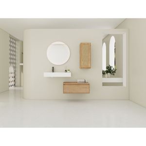 30-Inch Wall Mounted Bathroom Vanity Resin Sink Soft-Close Drawer 09430IMO 30L SC00512IMO C <b>Side</b> Cabinet Included (KD Packing) - Product Image 2