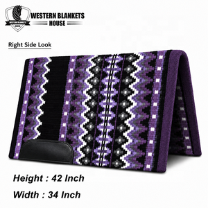 Custom New Zealand Wool Western <b>Heavy</b> Horse Show Pad Durable Handmade Saddle Pad <b>Heavy</b> Duty New Zealand Wool Horse Show Pad - Product Image 2