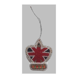 Nuevo dorado Zari bordado árbol de Navidad adornos colgantes Color rojo forma de camello con cuentas trabajo utilizado para la decoración de la fiesta de cumpleaños - Product Image 3