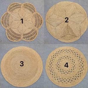 Natural Woven Water Hyacinth Placemats Seagrass Rattan Thick <b>Round</b> Anti-Slip Sleeve Dinner <b>Tablemat</b> carpet in viet nam - Product Image 2