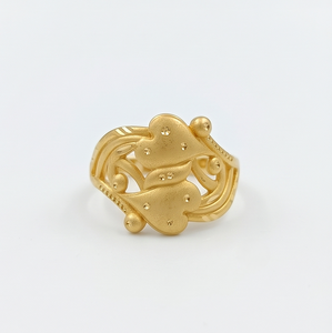 DIVYORO INFINITE HEARTS แหวนทองเหลืองและทองแดงชุบทองคลาสสิกสำหรับผู้ชาย - Product Image 1