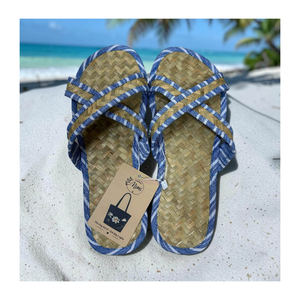 Sandales en herbe de jonc naturelle, tissées à la main, chaussures d'été écologiques, artisanat traditionnel vietnamien pour la maison - Product Image 3