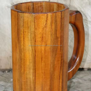 Tasse en bois d'acacia Design unique Cuisine et table Tasses en bois faites à la main pour thé Dirking café bière vin - Product Image 1
