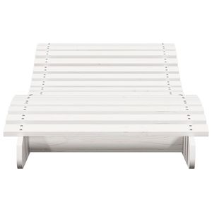 Chaise longue ergonomique en bois de pin massif blanc, dimensions 80,7x27,6x12,4 pouces - Product Image 4