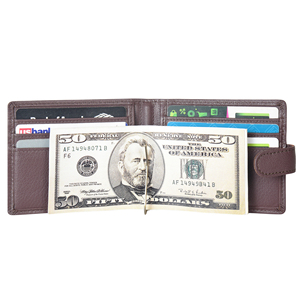 Luxury Dark Brown Genuine Leather <b>Mens</b> Money Clip <b>Wallet</b> Snap Closure Bifold Card Holder <b>RFID</b> Safe Compact Leather <b>Wallet</b> - Product Image 6