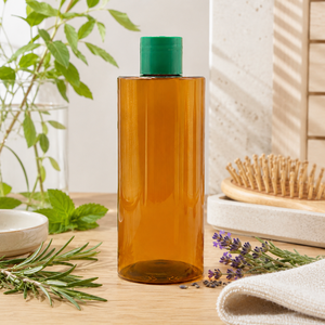 Bouteille en plastique PET ambrée de 400 ml avec bouchon à vis, logo personnalisé, pour eau de rose, shampoing, gel douche, lotion, usine du Vietnam - Product Image 6
