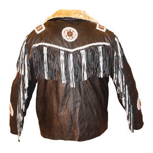 Factory Directly Provide Plus Size XL Men's Sheep Skin Suede <b>Leather</b> <b>Jacket</b> Breathable Eco-Friendly <b>Winter</b> Zipper Closure Tassel - Product Image 3