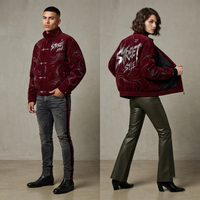 Blouson Bomber en Cuir Style Urbain Vintage Délavé Personnalisé, Broderie Premium, Coupe Oversize, Mode Hiver, Vêtement d'extérieur Décontracté à Fermeture Éclair
