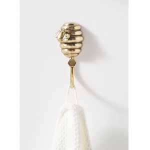 Porte-manteau mural décoratif en métal Golden Bee, style original, à un seul niveau, pour salle de bain - Product Image 1