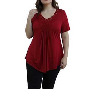 Camiseta de Manga Corta con Cuello Redondo para Mujer, Talla Grande, Transpirable, Cómoda y Elegante, Estilo Holgado para Uso Casual, ODM - Product Image 6
