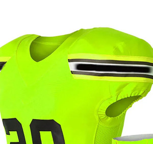 Custom American Football Jersey Set <b>Neon</b> Green Sleeveless V-Neck Breathable Mesh Uniform with for Men - Product Image 5