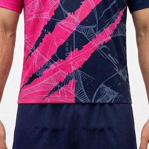 Ensemble de maillots de football personnalisés unisexe rose marine sublimé anti-humidité 220g polyester nom d'équipe 00 manches courtes coupe athlétique toutes tailles - Product Image 3