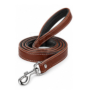 Collar Clásico Ajustable de Cuero Sólido para Mascotas con Correa a Juego, Hebilla Metálica, Anillo en D y Acabado Cosido - Product Image 3