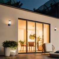Lampes néon vintage E27 pour extérieur, avec contrôle photoélectrique, étanches, cylindriques, en aluminium, à montage mural, pour cour, jardin, avec capteur de sécurité, 3500K